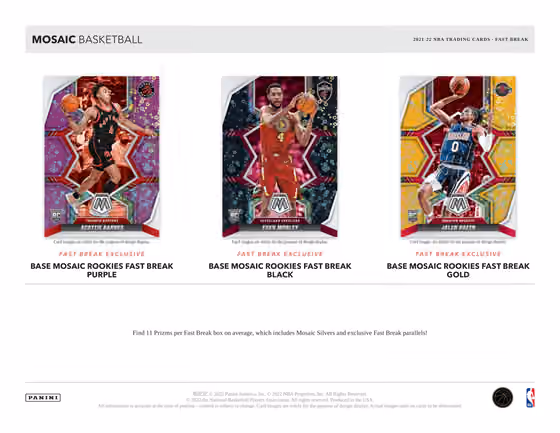2021/22 Panini Mosaic Basketball NBA Fast Break Box view 2