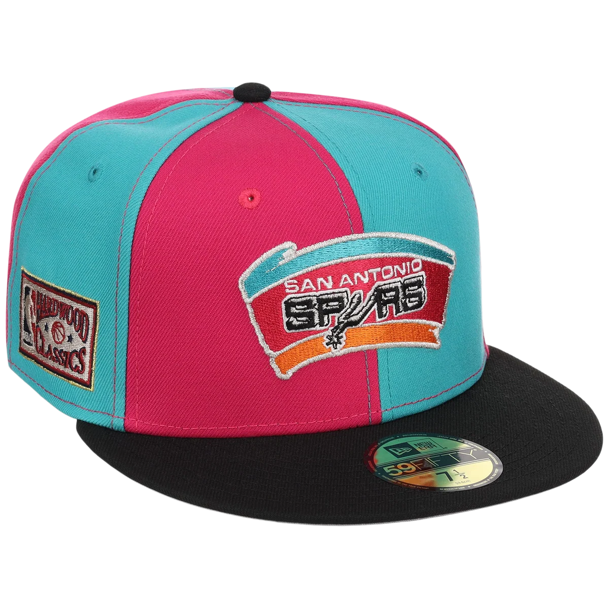 San Antonio Spurs NBA Pinwheel 2.0 New Era 59FIFTY front view