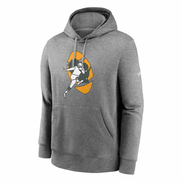Green Bay Packers Rewind Throwback Fleece NFL Hoodie Grey view 2