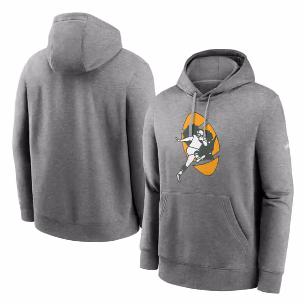 Green Bay Packers Rewind Throwback Fleece NFL Hoodie Grey view 1