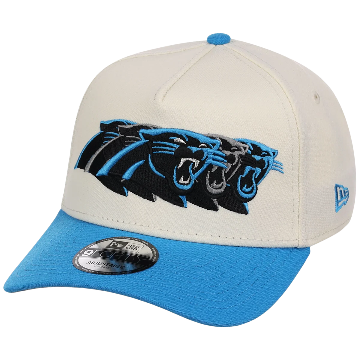 Carolina Panthers NFL Seismic New Era 9FORTY A-Frame detail view