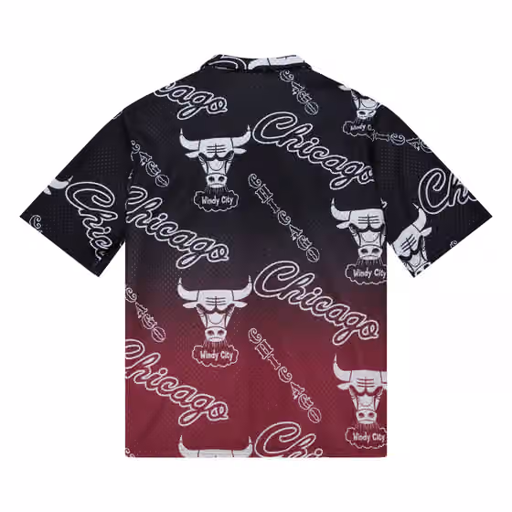 Chicago Bulls Mitchell & Ness Destination Leisure Button Up NBA Shirt view 2