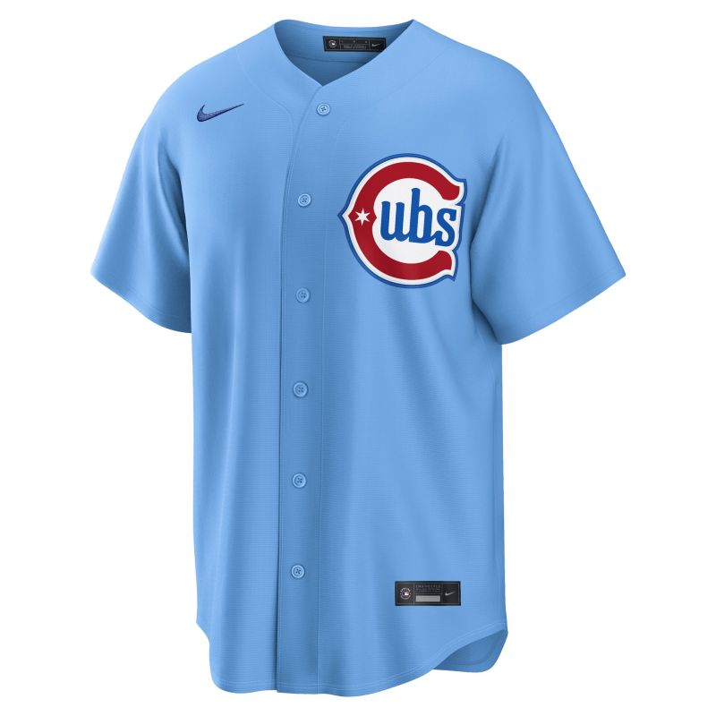 Chicago Cubs Replica Alternate 2 MLB Jersey Blue view 1