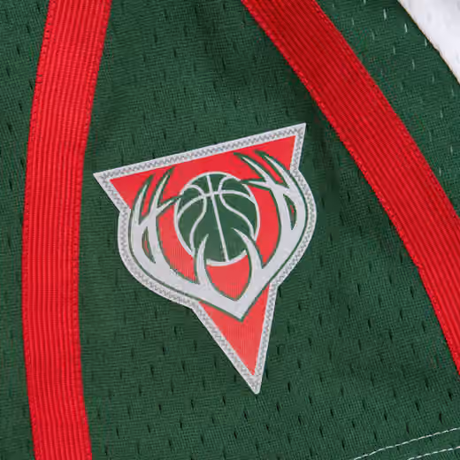Milwaukee Bucks 2013-14 Mitchell & Ness Swingman NBA Shorts White view 3