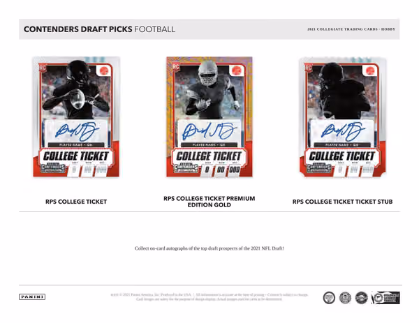 2021 Panini Contenders Draft Picks Football Hobby Box NCAA view 2