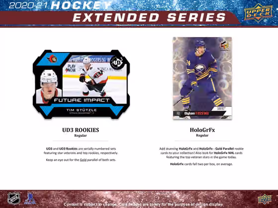 2020/21 Upper Deck Extended Series Hockey Hobby Box NHL view 3