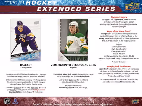 2020/21 Upper Deck Extended Series Hockey Hobby Box NHL view 2