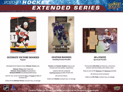 2020/21 Upper Deck Extended Series Hockey Hobby Box NHL view 4