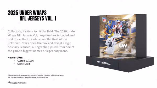 2026 Fanatics Under Wraps NFL Autographed Football Jersey Box Vol. 1 view 4