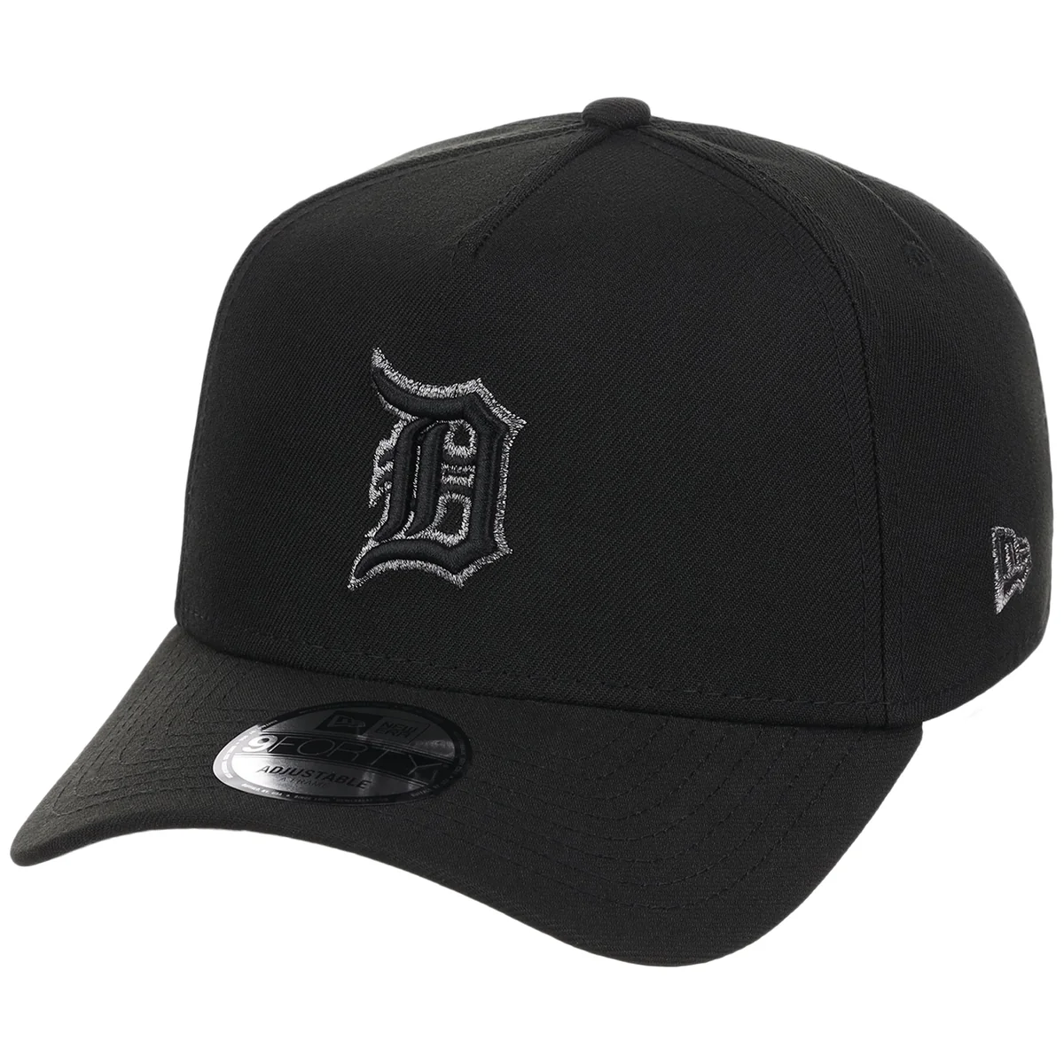 Detroit Tigers MLB Black x Pewter FASHION CORE New Era 9FORTY A-Frame detail view