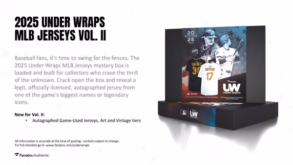 2025 Fanatics Under Wraps MLB Autographed Baseball Jersey Box Vol. 2 view 3