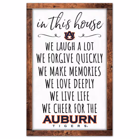Auburn Tigers In This House NCAA Wood Sign view 1