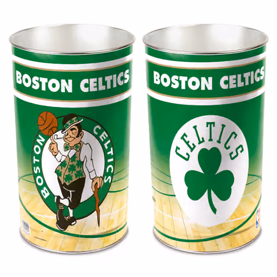 Boston Celtics NBA Metal Wastebasket view 1