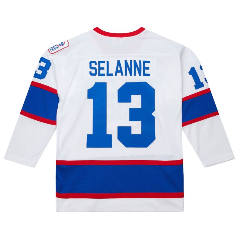 Teemu Selänne #13 Winnipeg Jets 1992-93 Premium Power Play NHL Jersey White view 2