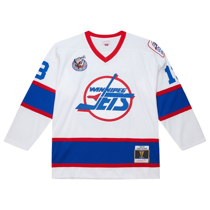 Teemu Selänne #13 Winnipeg Jets 1992-93 Premium Power Play NHL Jersey White view 1