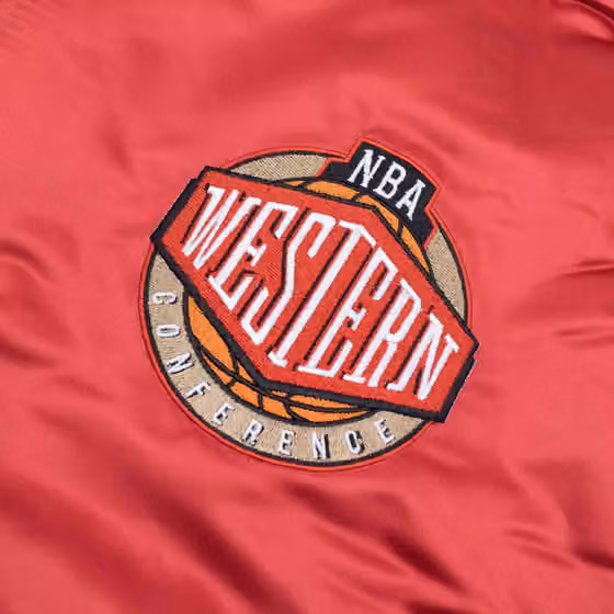 NBA Western Conference All-Star Mitchell & Ness Heavyweight Satin Jacket view 3