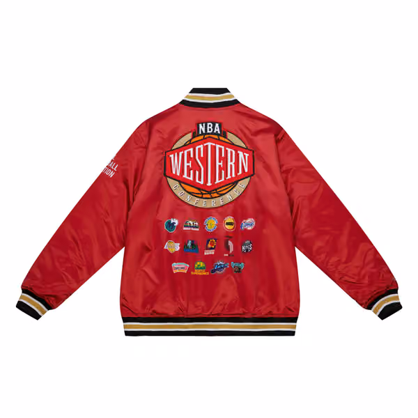 NBA Western Conference All-Star Mitchell & Ness Heavyweight Satin Jacket view 2
