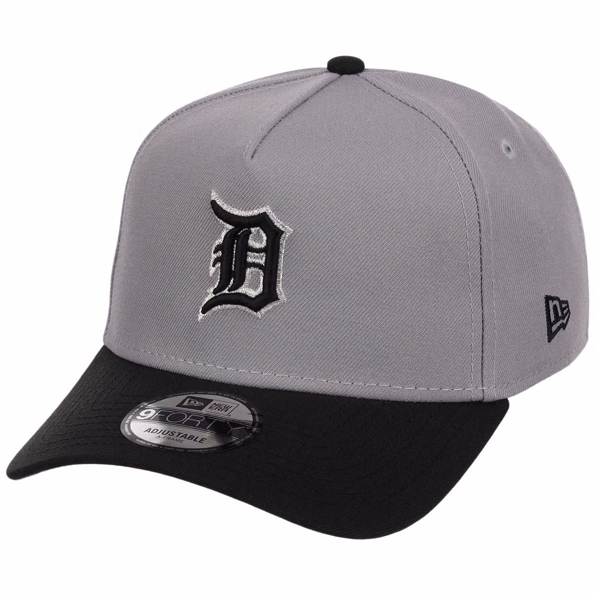 Detroit Tigers MLB Gray x Black FASHION CORE New Era 9FORTY A-Frame detail view