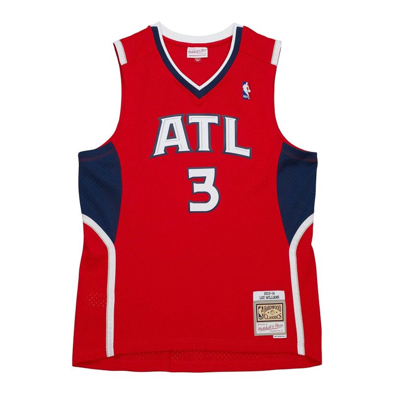 Lou Williams #3 Atlanta Hawks 2013-14 Mitchell & Ness Alternate Swingman NBA Jersey Red view 1