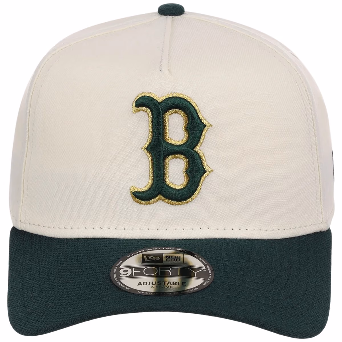 Boston Red Sox MLB Chrome x Dark Green FASHION CORE New Era 9FORTY A-Frame detail view