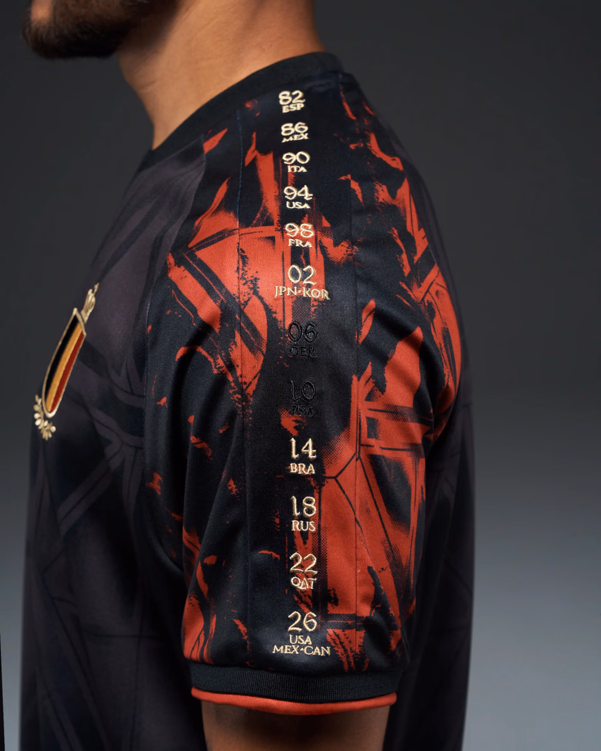 Jersevo Custom Personalized King Kev Heritage Jersey (2026WC Edition) left sleeve detail