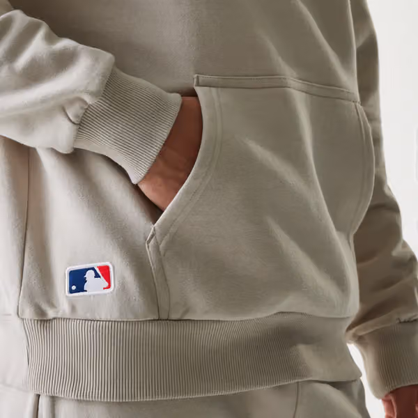 New York Yankees Small Logo MLB Hoodie Stone Gray view 5