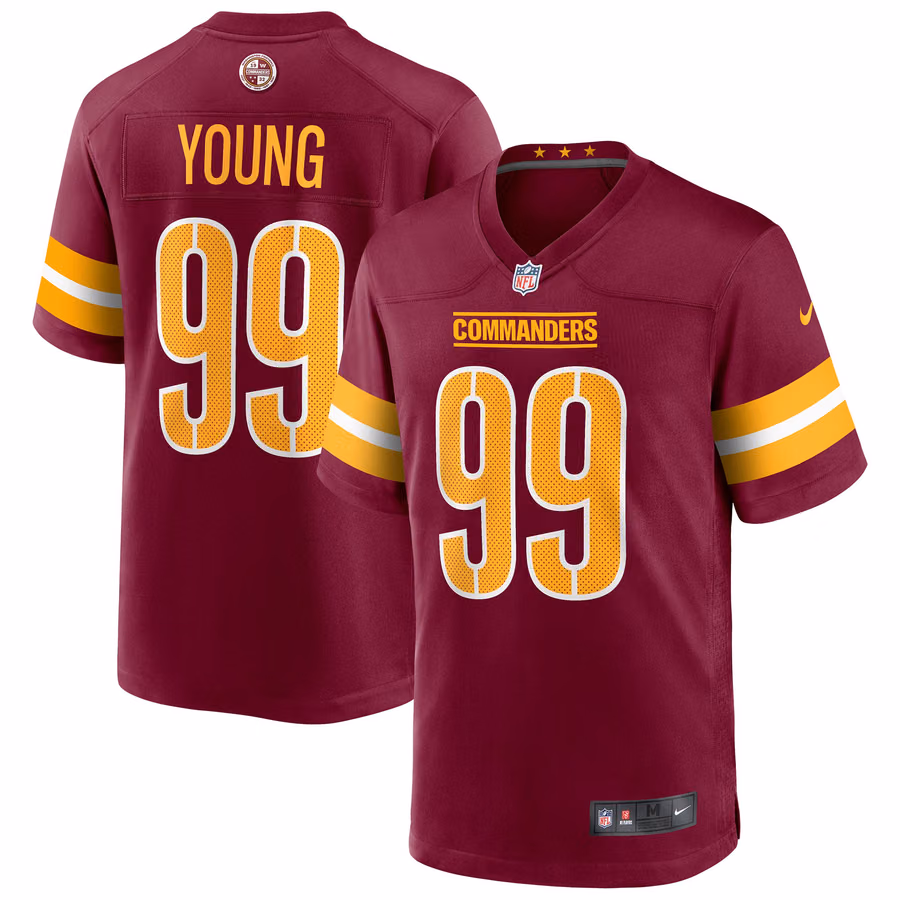 Chase Young #99 Washington Commanders Nike Game NFL Jersey Burgundy view 1