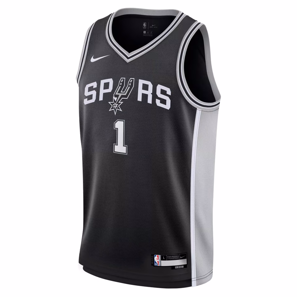 Victor Wembanyama #1 San Antonio Spurs Nike Swingman NBA Jersey Black (YOUTH) view 2