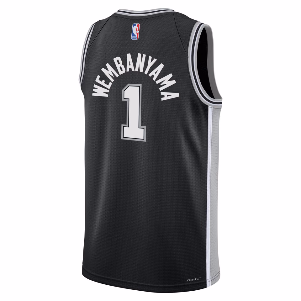 Victor Wembanyama #1 San Antonio Spurs Nike Swingman NBA Jersey Black (YOUTH) view 3