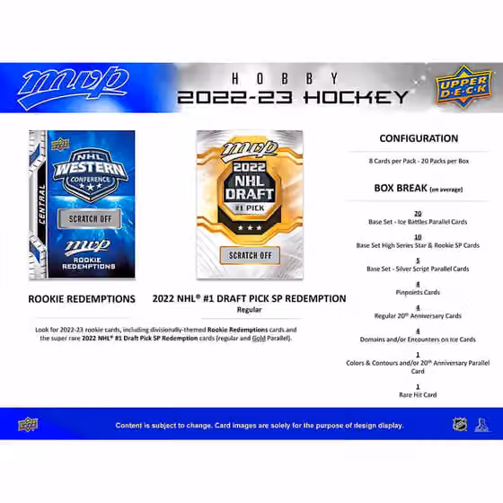 2022/23 Upper Deck MVP Hockey NHL Hobby Box view 5