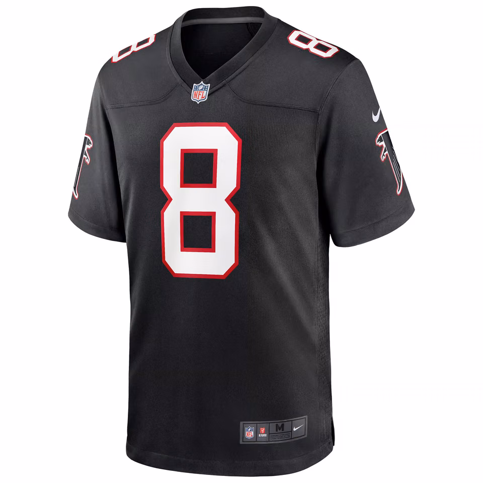 Kyle Pitts #8 Atlanta Falcons Game NFL Jersey Alternate Throwback Black view 2