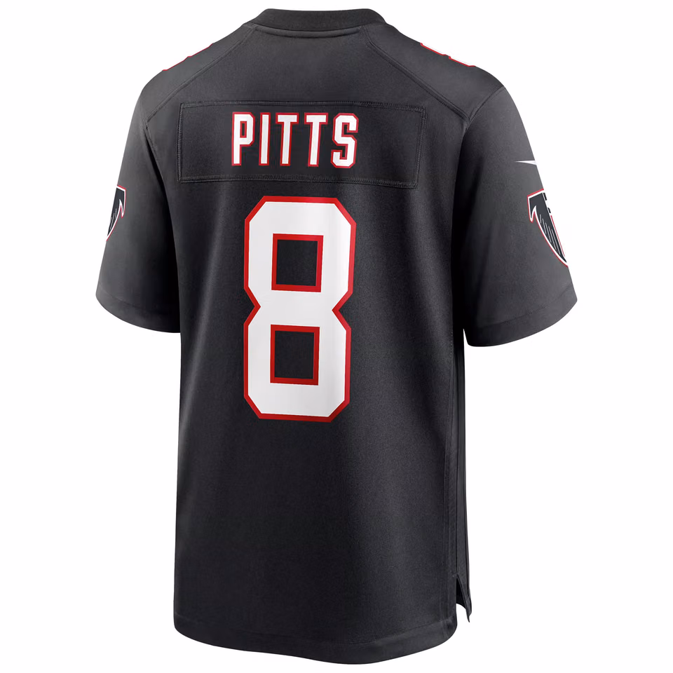 Kyle Pitts #8 Atlanta Falcons Game NFL Jersey Alternate Throwback Black view 3