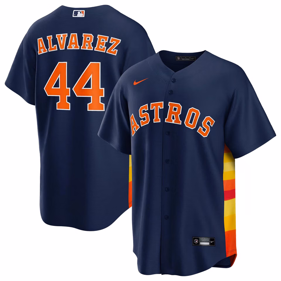 Yordan Alvarez #44 Houston Astros Nike MLB Jersey Navy view 1