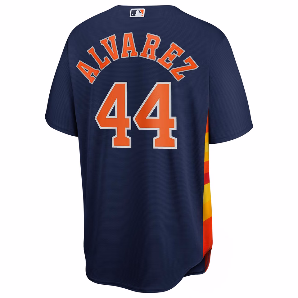 Yordan Alvarez #44 Houston Astros Nike MLB Jersey Navy view 3