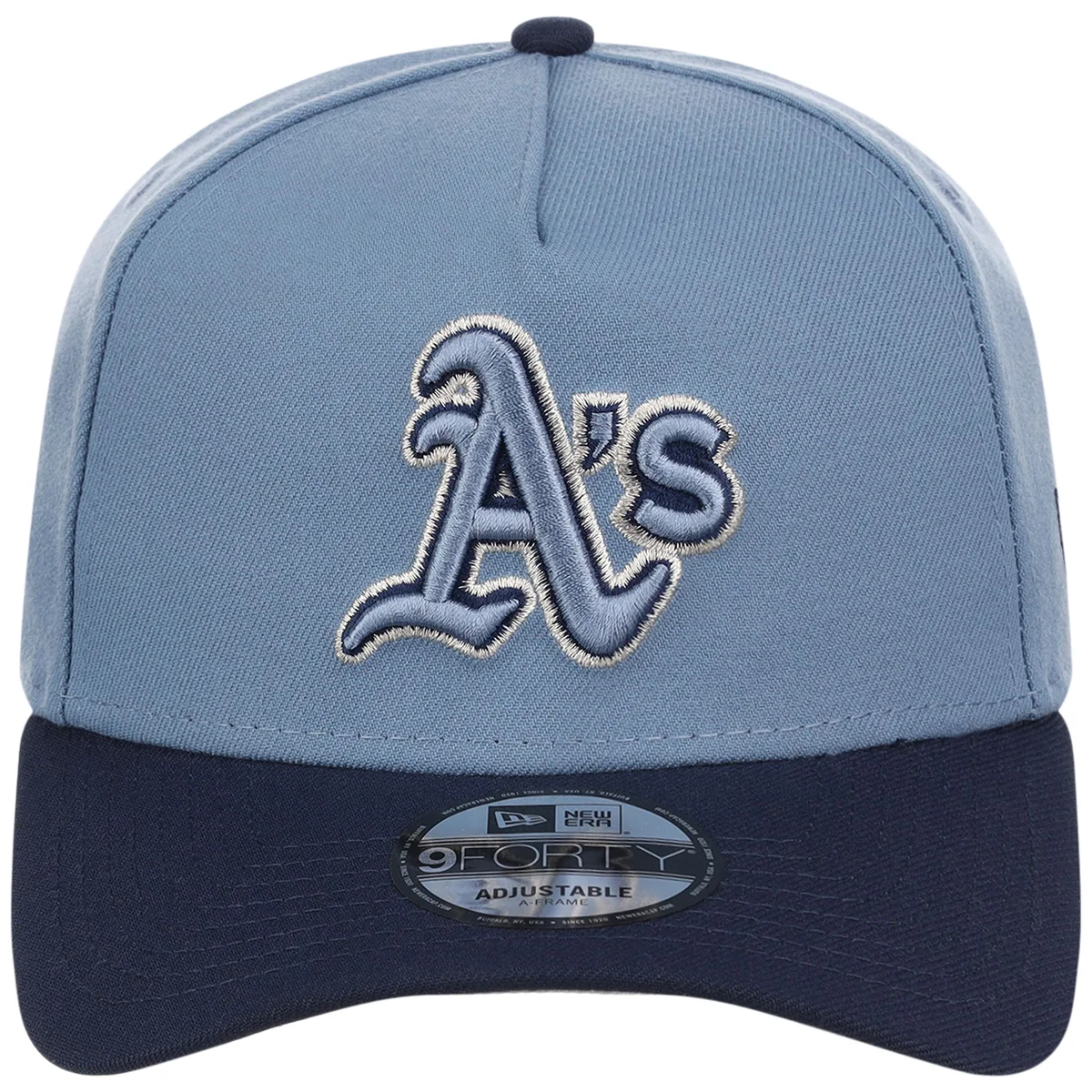 Oakland Athletics MLB Faded Blue x Navy FASHION CORE New Era 9FORTY A-Frame detail view