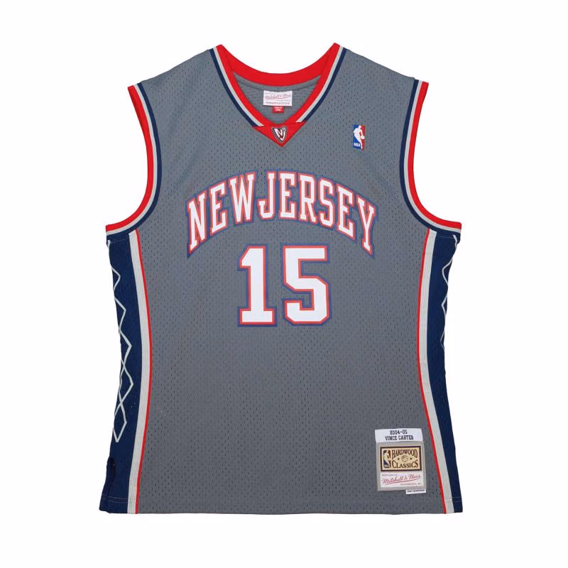 Vince Carter #15 New Jersey Nets 2004-05 Mitchell & Ness Alternate Swingman NBA Jersey Grey view 1