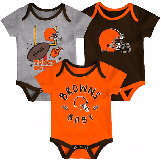 Cleveland Browns Champ NFL Infant Bodysuit Set (3-Piece) view 1