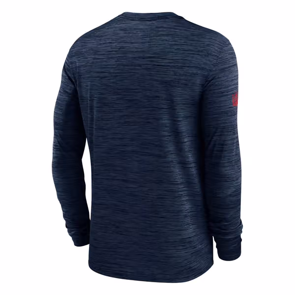 New England Patriots 2025 NFL Sideline Nike Velocity Performance Long Sleeve T-Shirt Navy view 2