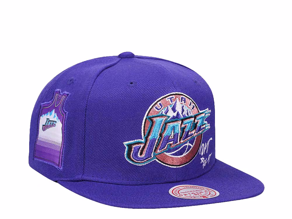 Mitchell & Ness Utah Jazz Jersey Love Hardwood Classic Snapback Hat front