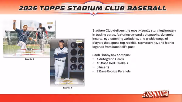 2025 Topps Stadium Club Baseball MLB Hobby Box view 3