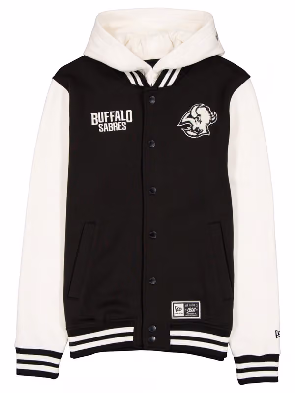 Buffalo Sabres Letterman Hooded NHL Jacket Black view 1
