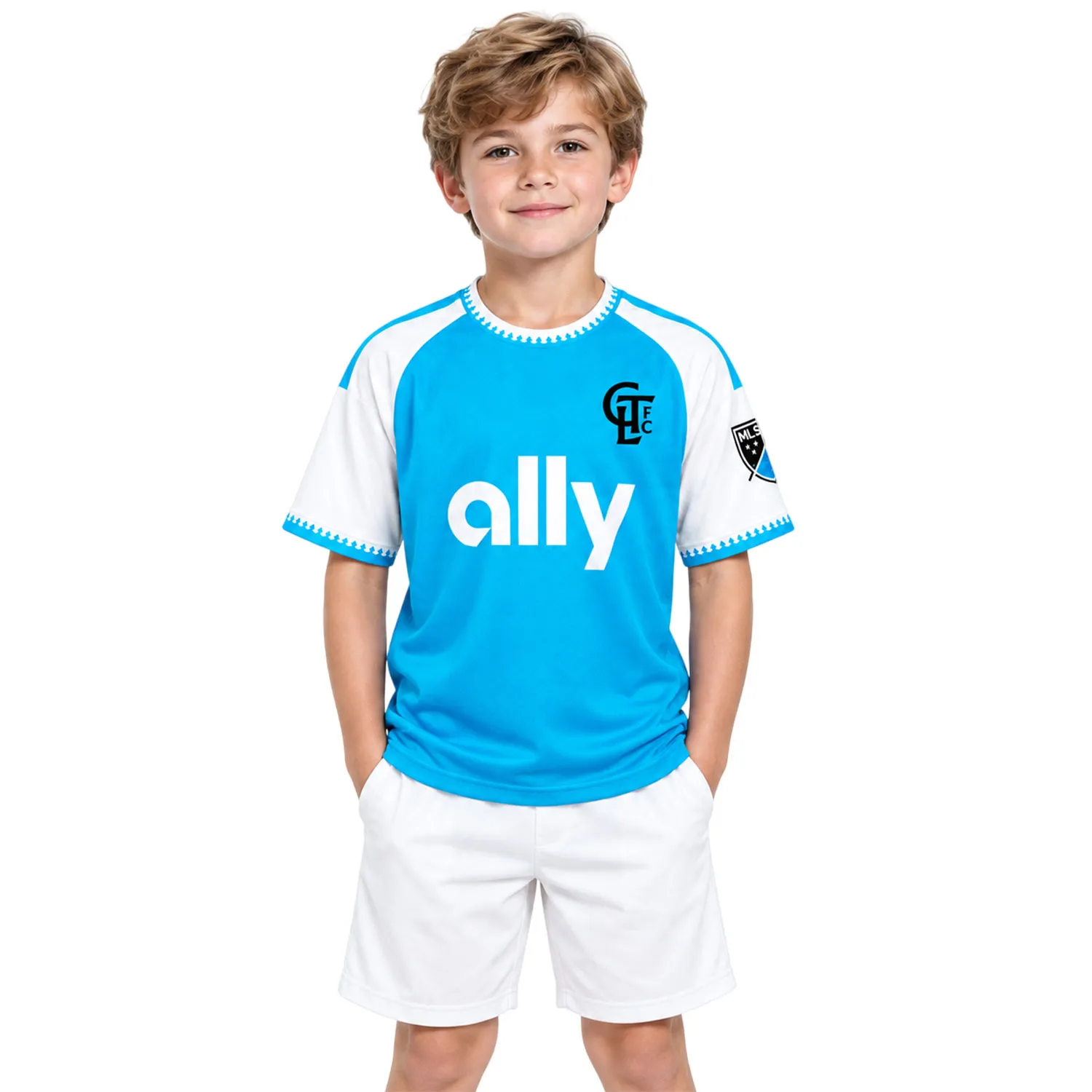 Kids Charlotte FC Blue Jersey Custom Player Vibrant Gift