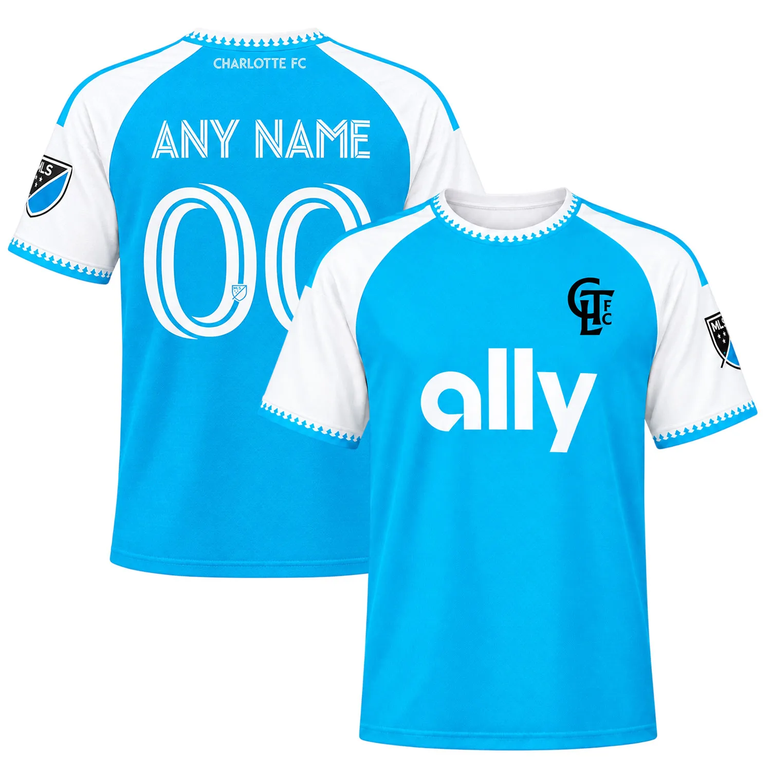 Kids Charlotte FC Blue Jersey Custom Player Vibrant Gift