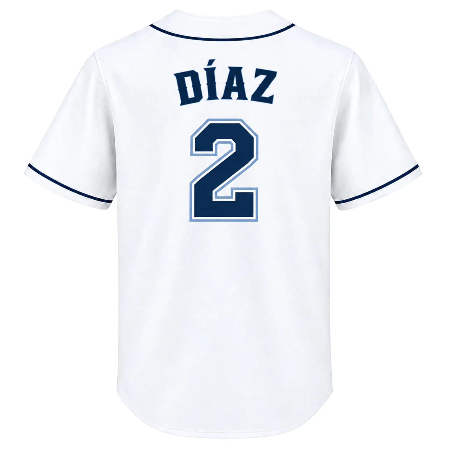 TB Rays Shirt Yandy Diaz White Jersey Powerful Baseball Wear