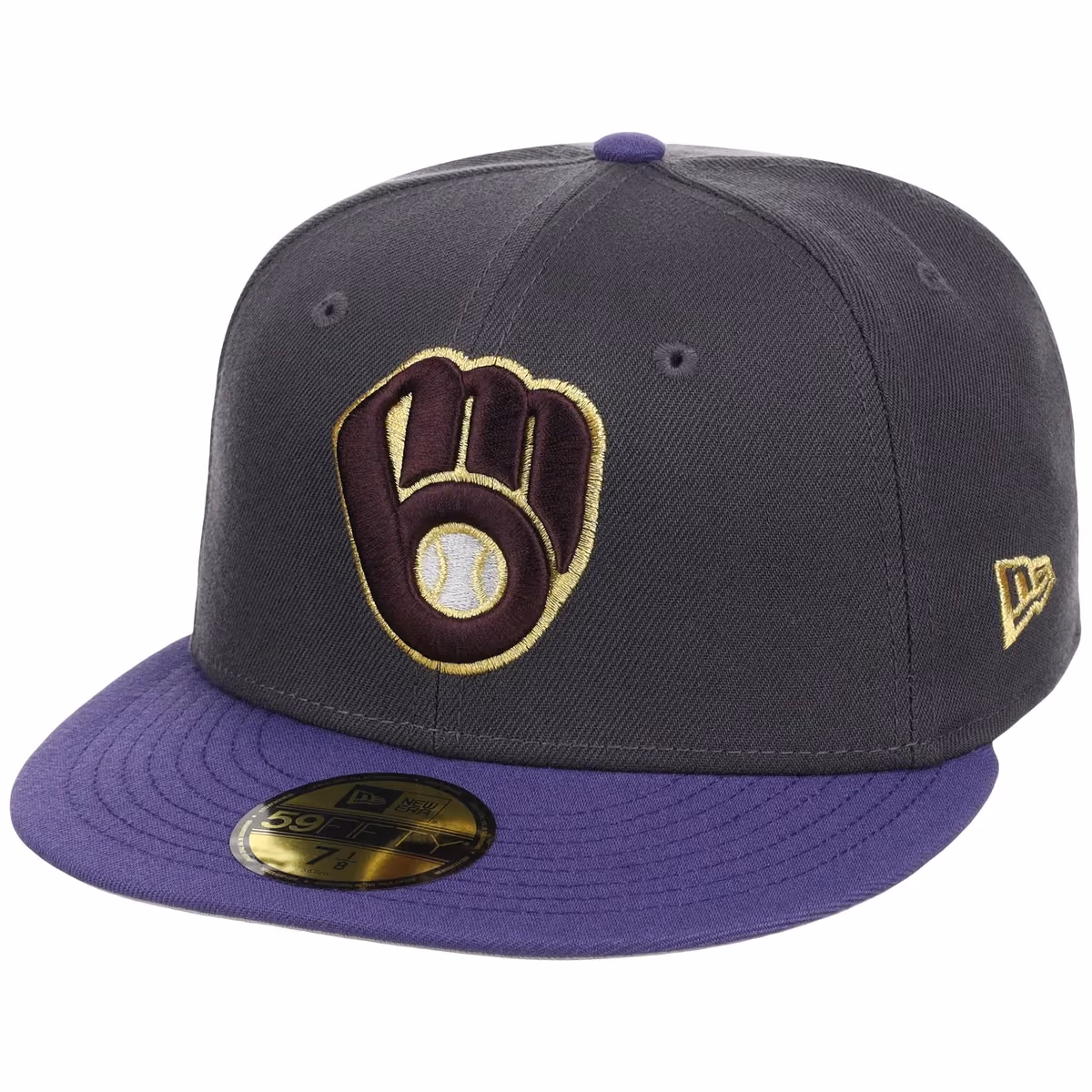 Milwaukee Brewers MLB Midnight Orchid New Era 59FIFTY detail view
