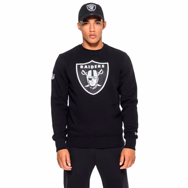 Las Vegas Raiders Logo Crewneck New Era NFL Sweatshirt Black view 1