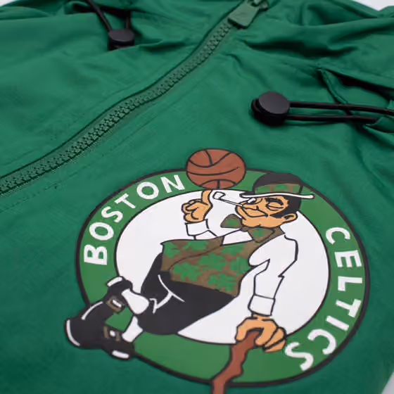 Boston Celtics NBA Quarter Zip Windbreaker Jacket Grün view 3