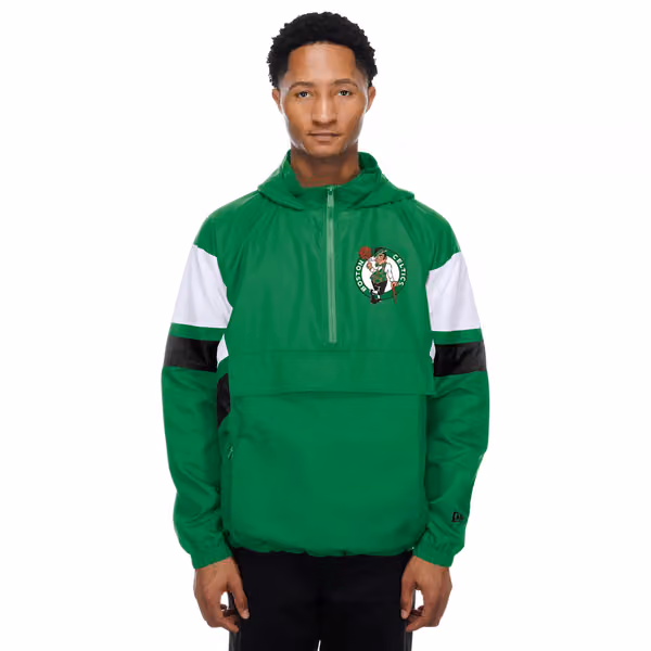 Boston Celtics NBA Quarter Zip Windbreaker Jacket Grün view 1