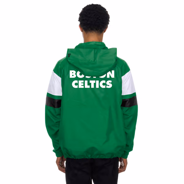 Boston Celtics NBA Quarter Zip Windbreaker Jacket Grün view 2