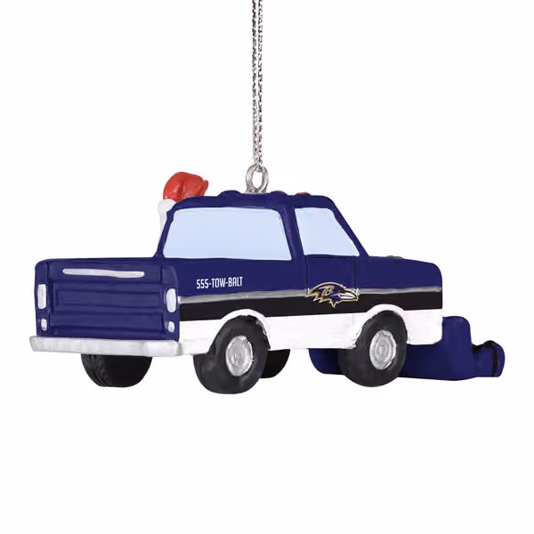 Baltimore Ravens NFL Snow Plow Truck Christmas Ornament view 2